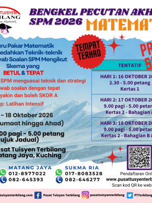 Bengkel Pecutan Akhir SPM 2026 - Pasti Skor (Matematik)